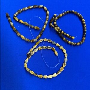 Bundle of Tiger's Eye Stone Beads for Jewelry Making